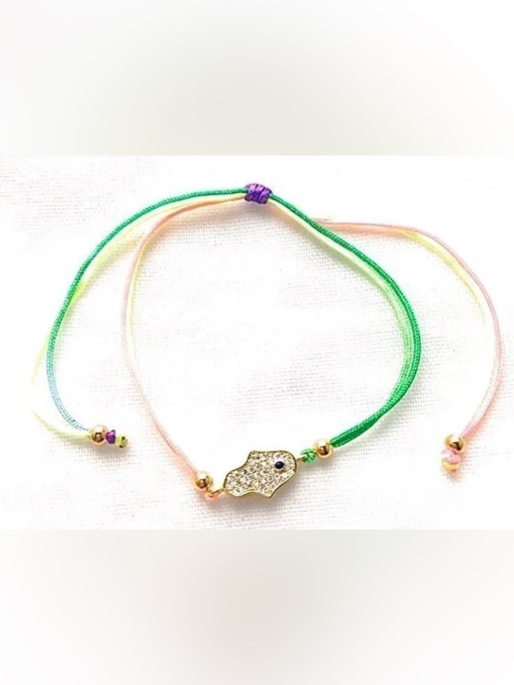 Hamsa Hand of God Good Luck Bracelet | Stainless Steel Crystals | Adjustable